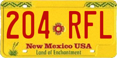 NM license plate 204RFL