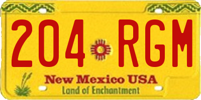 NM license plate 204RGM