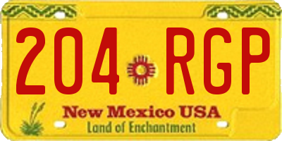 NM license plate 204RGP