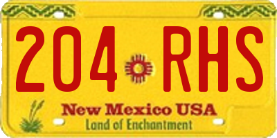 NM license plate 204RHS