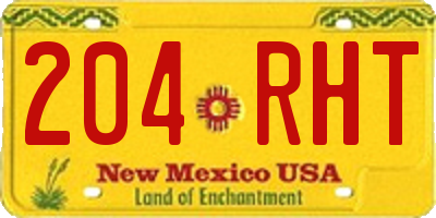 NM license plate 204RHT