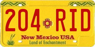 NM license plate 204RID