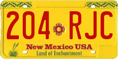 NM license plate 204RJC