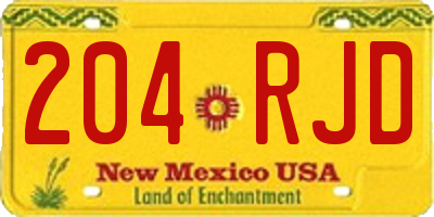 NM license plate 204RJD