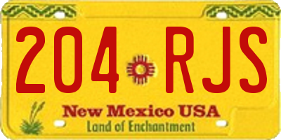 NM license plate 204RJS