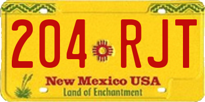 NM license plate 204RJT