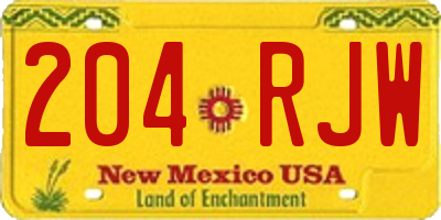 NM license plate 204RJW