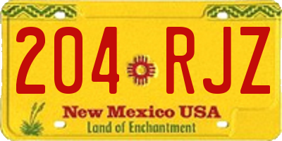 NM license plate 204RJZ