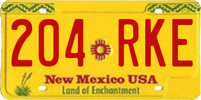 NM license plate 204RKE