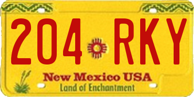 NM license plate 204RKY