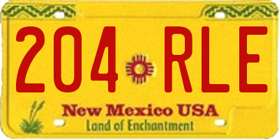 NM license plate 204RLE