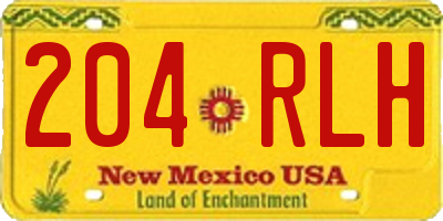 NM license plate 204RLH