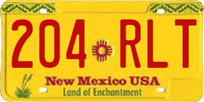 NM license plate 204RLT