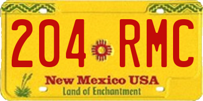 NM license plate 204RMC