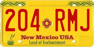 NM license plate 204RMJ