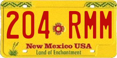 NM license plate 204RMM