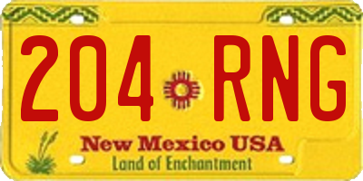 NM license plate 204RNG