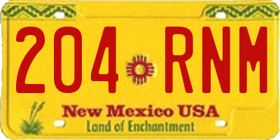 NM license plate 204RNM