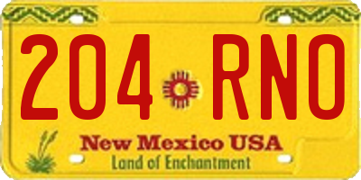 NM license plate 204RNO
