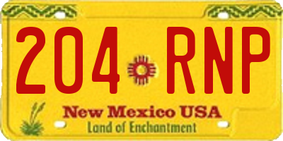 NM license plate 204RNP
