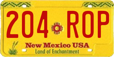 NM license plate 204ROP