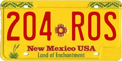 NM license plate 204ROS