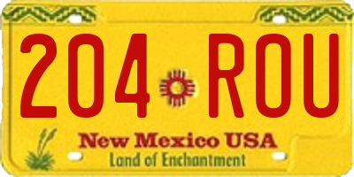 NM license plate 204ROU