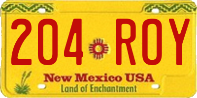NM license plate 204ROY