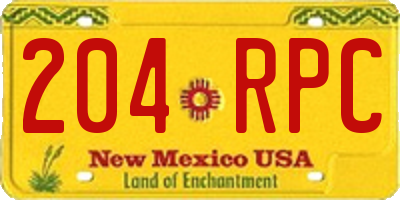 NM license plate 204RPC