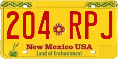 NM license plate 204RPJ