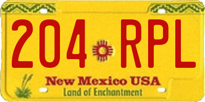 NM license plate 204RPL