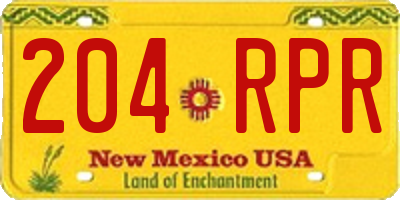 NM license plate 204RPR