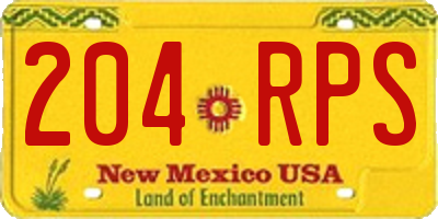 NM license plate 204RPS