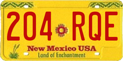 NM license plate 204RQE