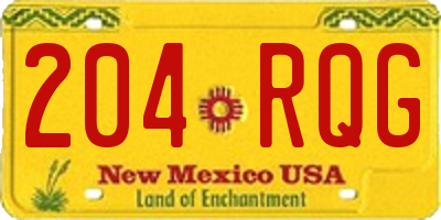 NM license plate 204RQG