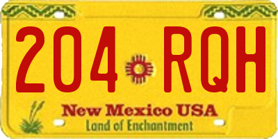NM license plate 204RQH