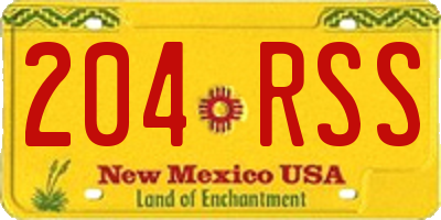 NM license plate 204RSS