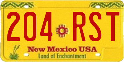 NM license plate 204RST