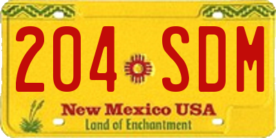 NM license plate 204SDM
