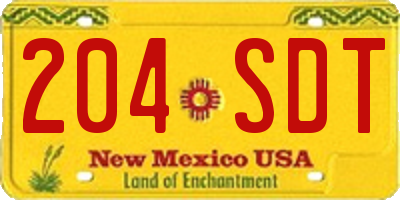 NM license plate 204SDT