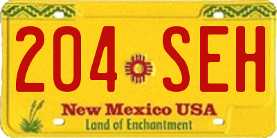 NM license plate 204SEH