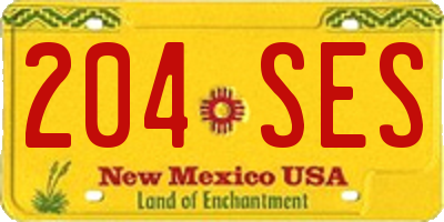 NM license plate 204SES