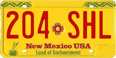 NM license plate 204SHL