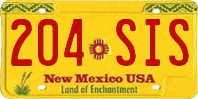 NM license plate 204SIS