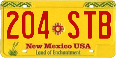 NM license plate 204STB