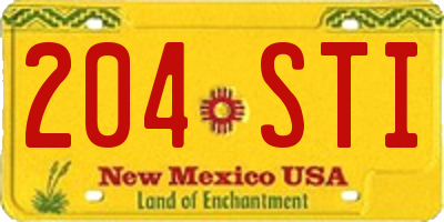 NM license plate 204STI