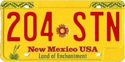 NM license plate 204STN
