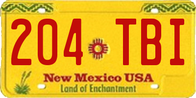 NM license plate 204TBI