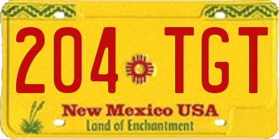 NM license plate 204TGT
