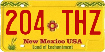 NM license plate 204THZ